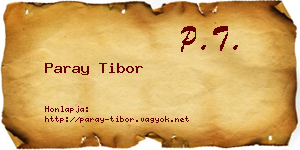 Paray Tibor névjegykártya